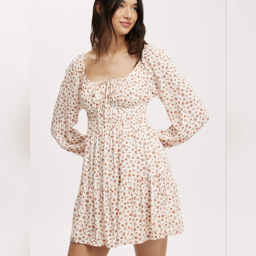 Floral Print Long Sleeve Dress